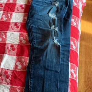 Ag Adriano Goldschmied Blue Skinny Jeans Distressed